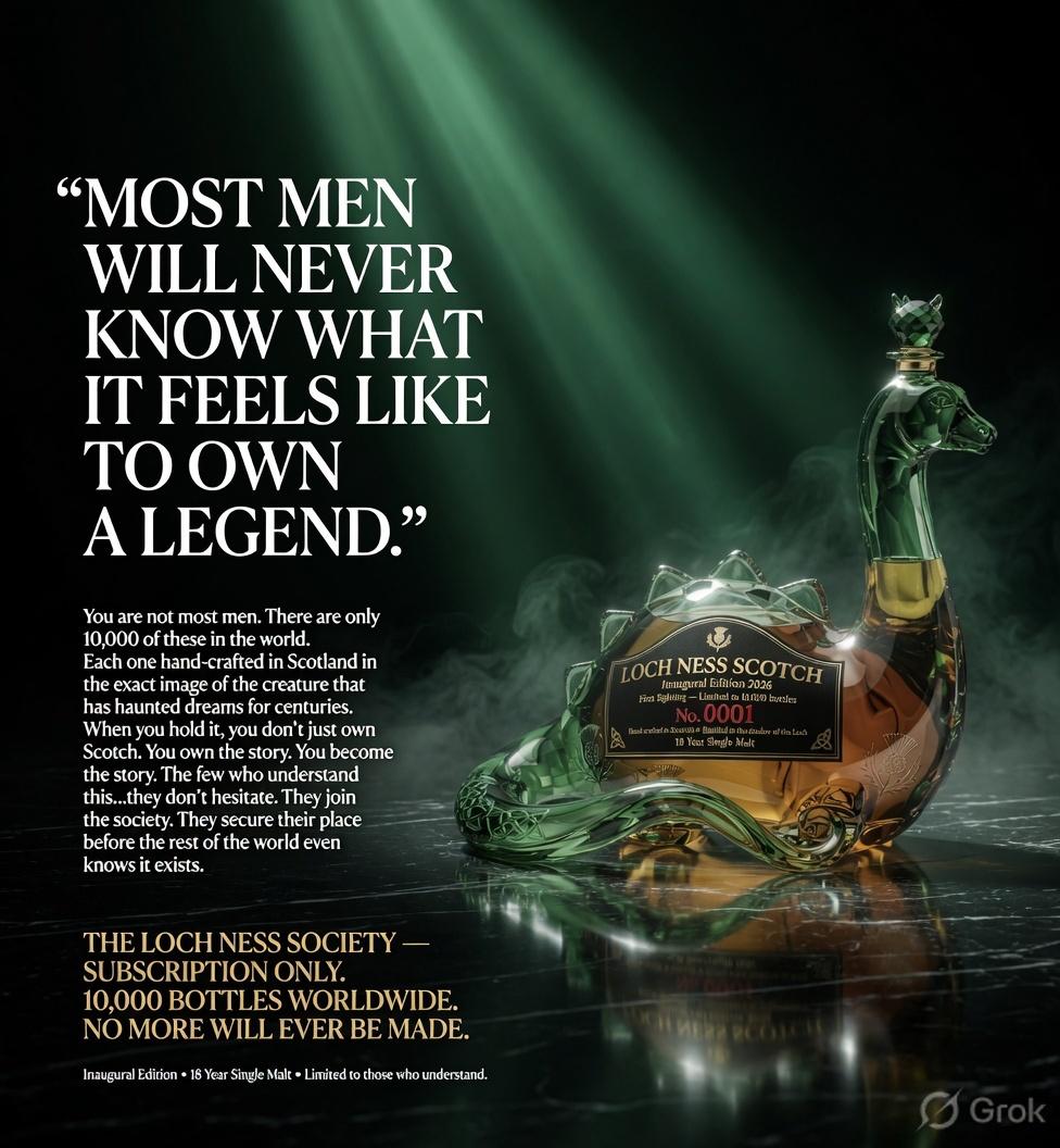 Loch Ness Scotch — most men will never know what it feels like to own a legend
